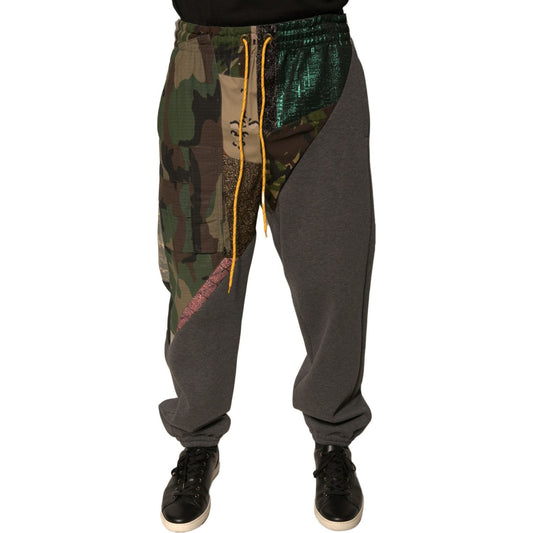Dolce & Gabbana Multicolor Patchwork Cotton Jogger Sweatpants Pants PAN75667-48