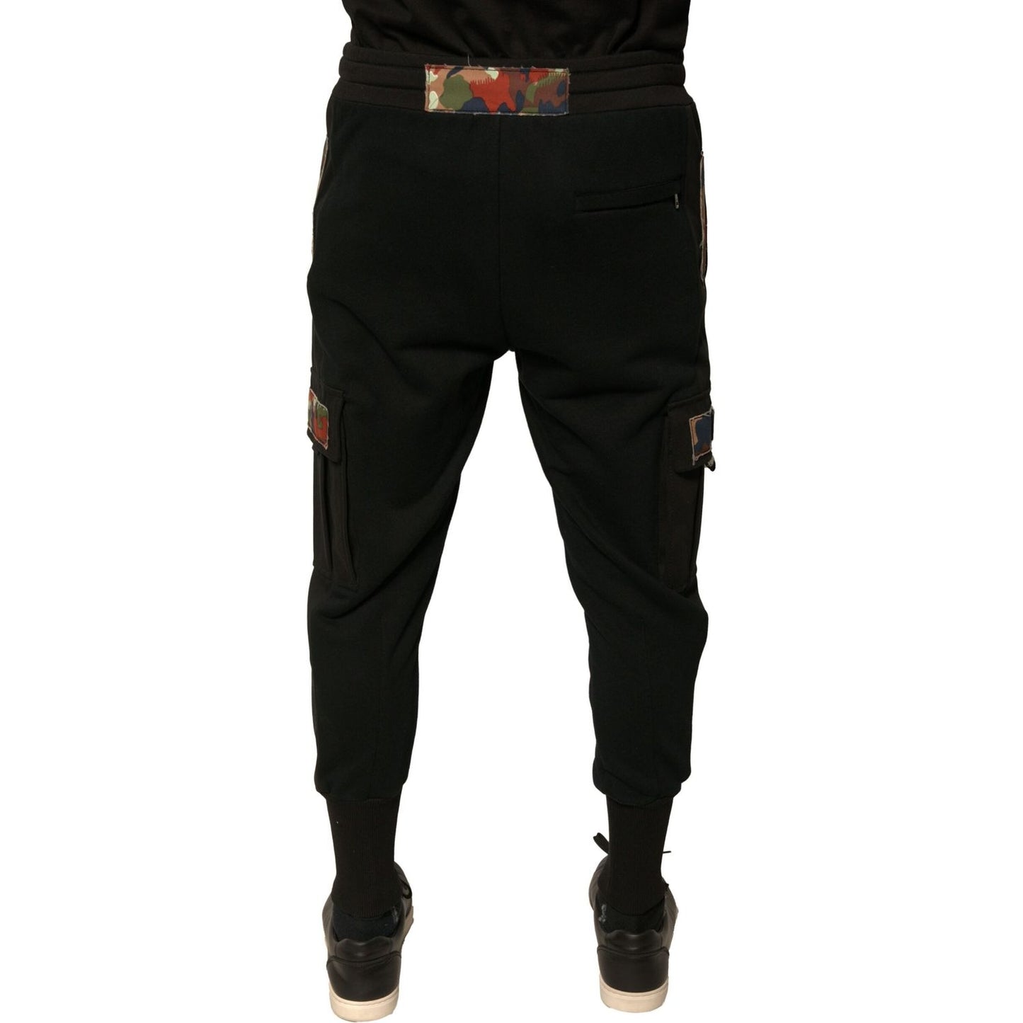 Dolce & Gabbana Black Cotton Jogger Cargo Sweatpants Pants
