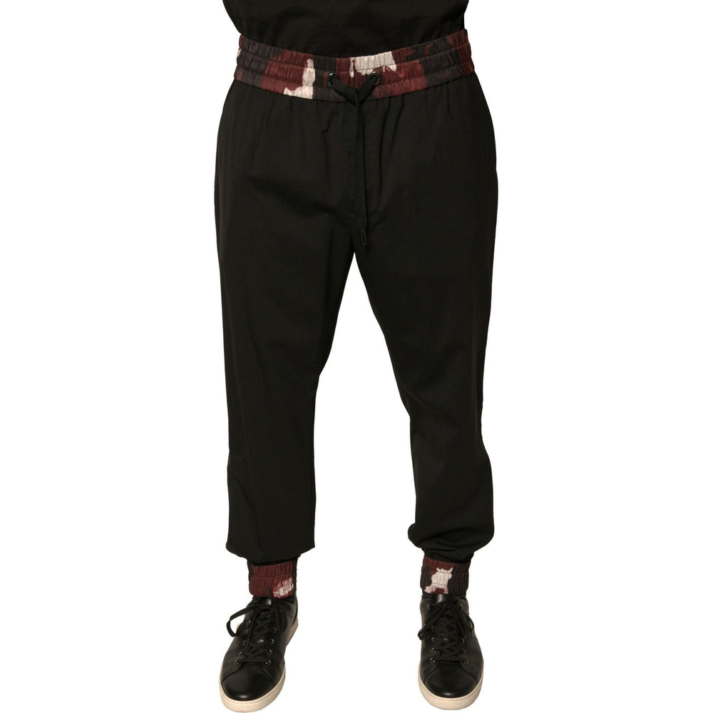 Dolce & Gabbana Black Camouflage Wool Jogger Sweatpants Pants PAN75687-46