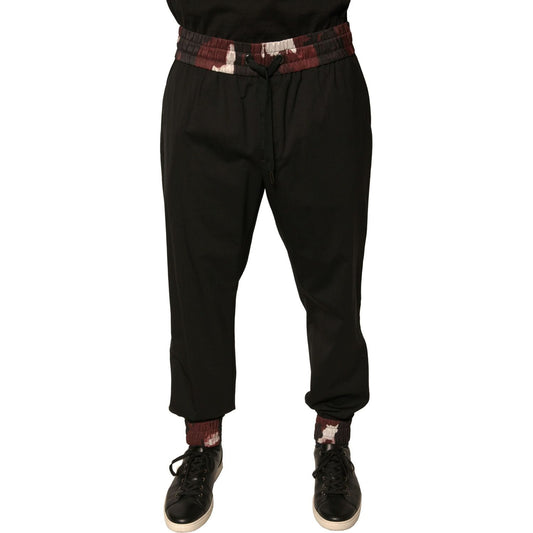 Dolce & Gabbana Black Camouflage Wool Jogger Sweatpants Pants PAN75687-46