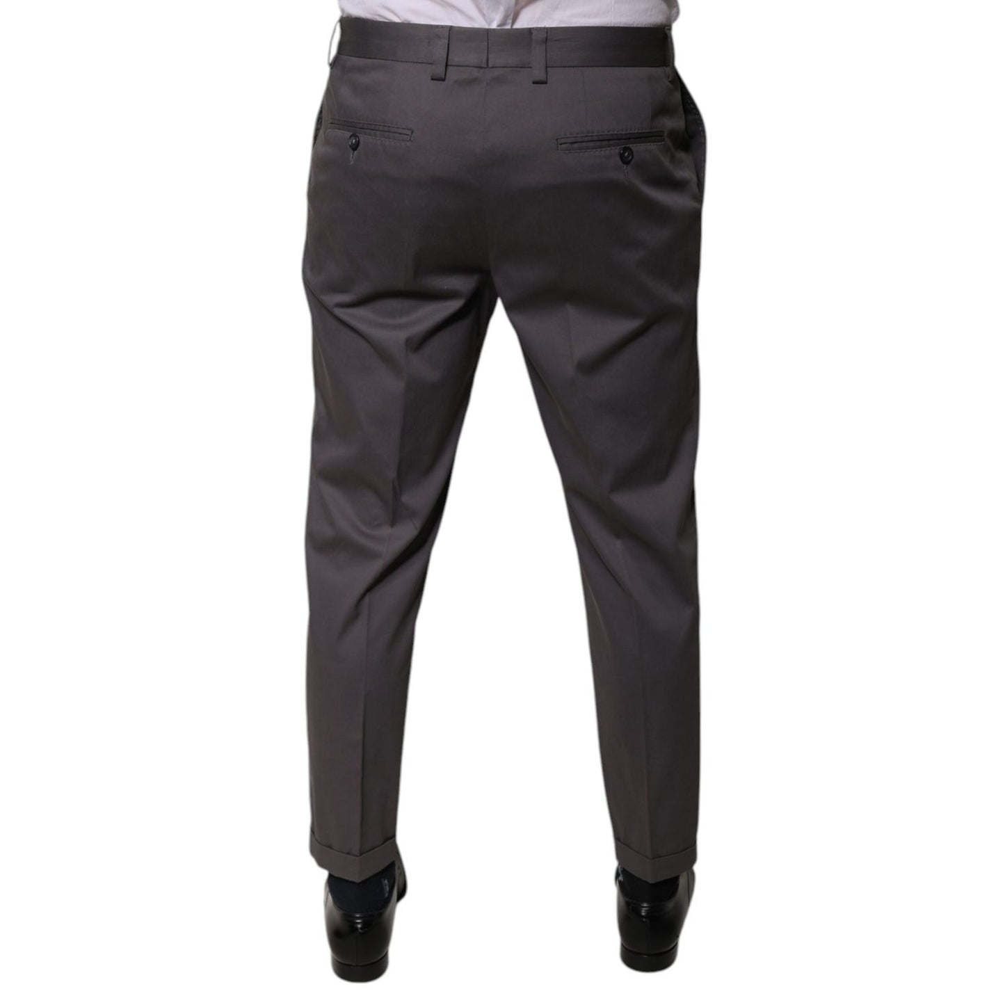 Dolce & Gabbana Dark Gray Mid Waist Dress Pants