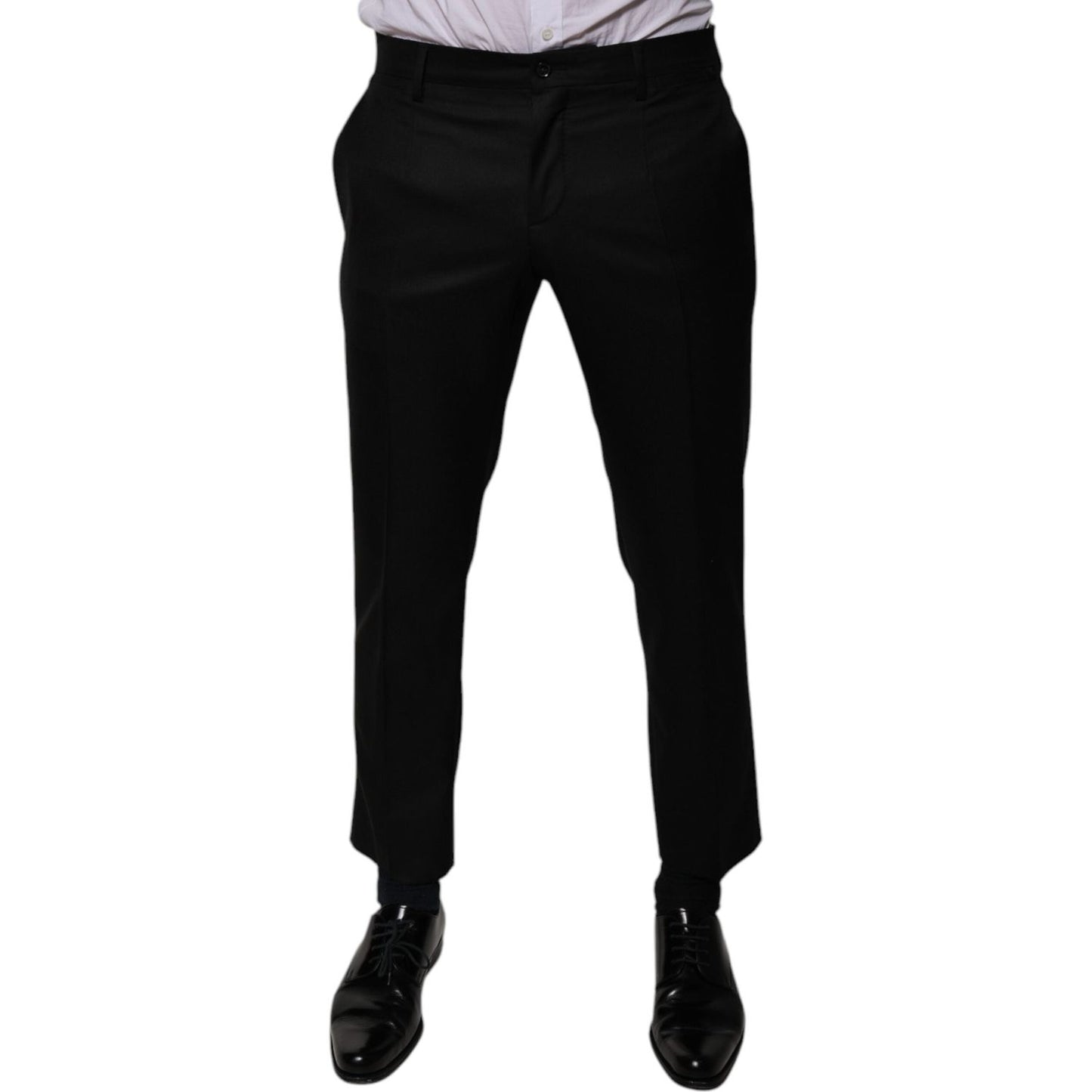 Dolce & Gabbana Black Wool Tapered Formal Dress Pants PAN75771-46