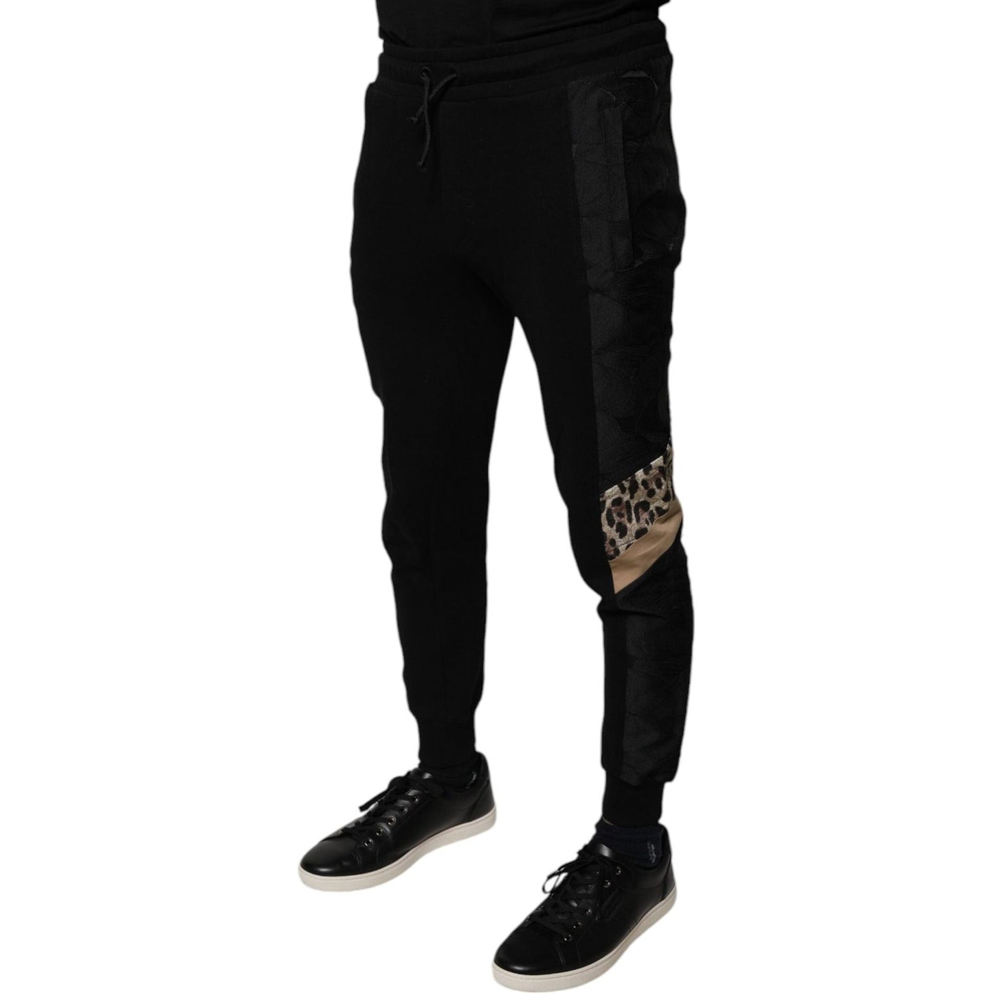 Dolce & Gabbana Black Leopard Slim Fit Jogger Pants PAN75802-44