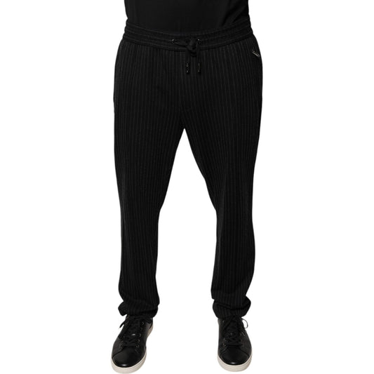 Dolce & Gabbana Black Stripes Viscose Skinny Dress Pants PAN75803-54