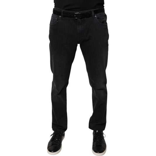 Dolce & Gabbana Black Logo Cotton Stretch Skinny Denim Jeans PAN75807-54