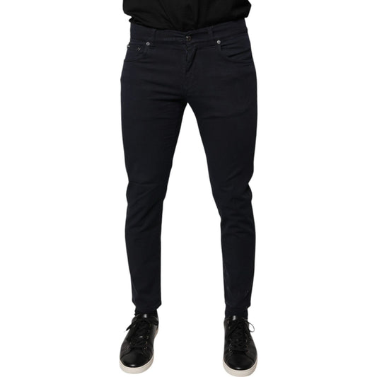 Dolce & Gabbana Black Logo Cotton Stretch Skinny Denim Jeans PAN75809-46