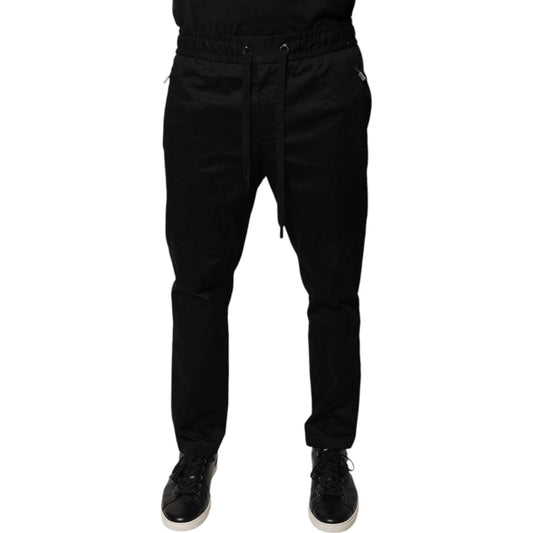 Dolce & Gabbana Black Cotton Stretch Skinny Sweatpants Pants PAN75813-48