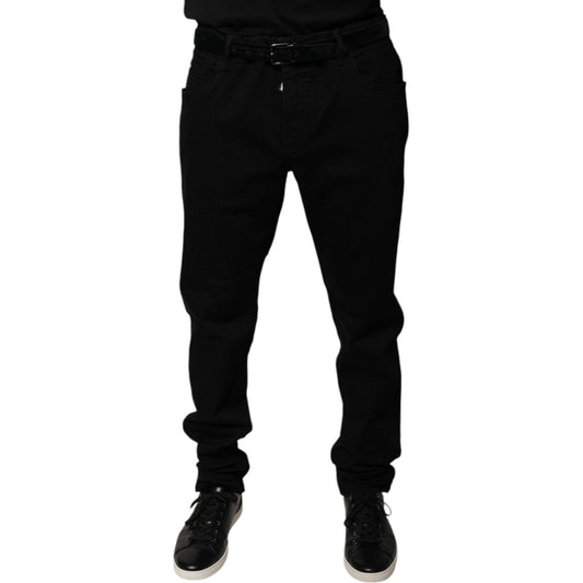 Dolce & Gabbana Black Logo Cotton Stretch Skinny Denim Jeans PAN75827-58