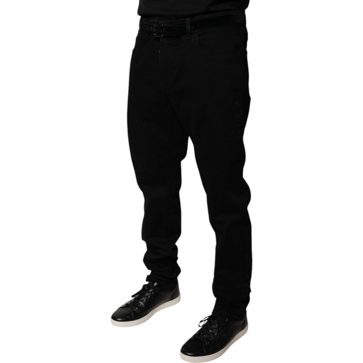 Dolce & Gabbana Black Logo Cotton Stretch Skinny Denim Jeans PAN75827-58