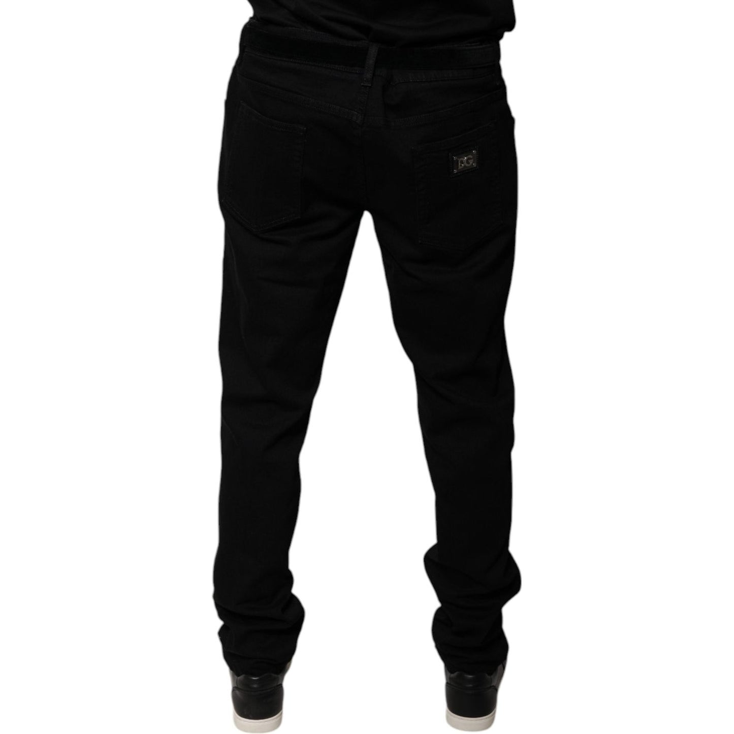 Dolce & Gabbana Black Logo Cotton Stretch Skinny Denim Jeans PAN75827-58