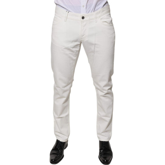 Dolce & Gabbana White Cotton Skinny Denim Jeans