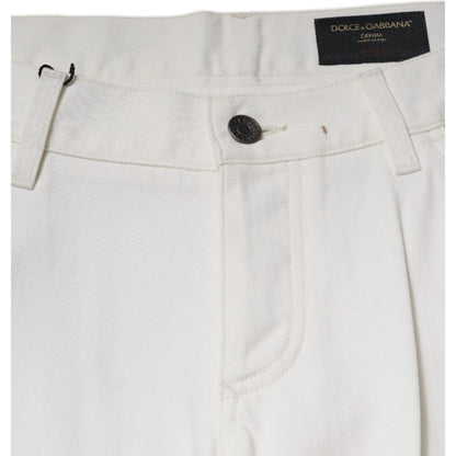 Dolce & Gabbana White Cotton Skinny Denim Jeans