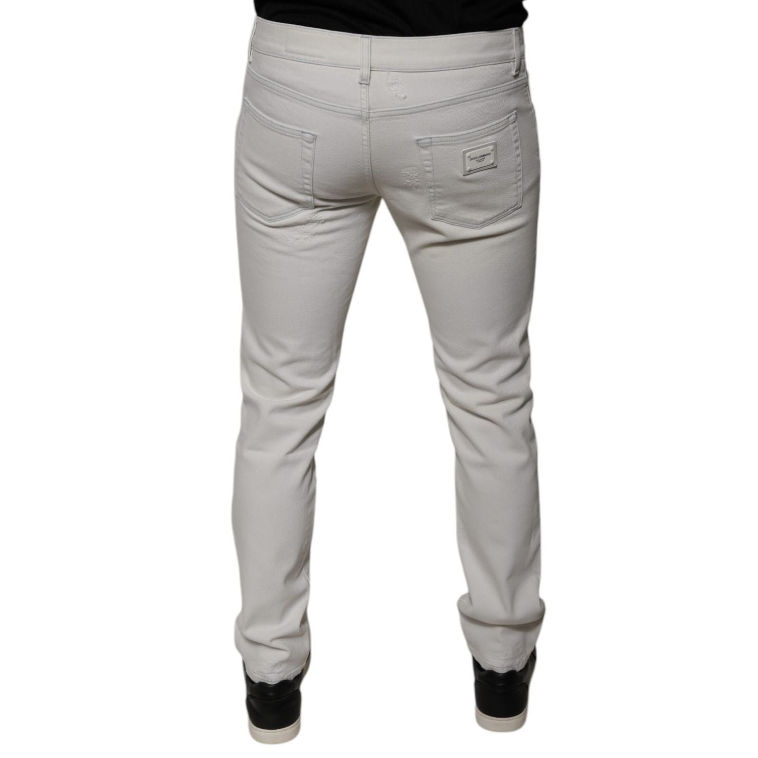 Dolce & Gabbana White Cotton Skinny Denim Jeans