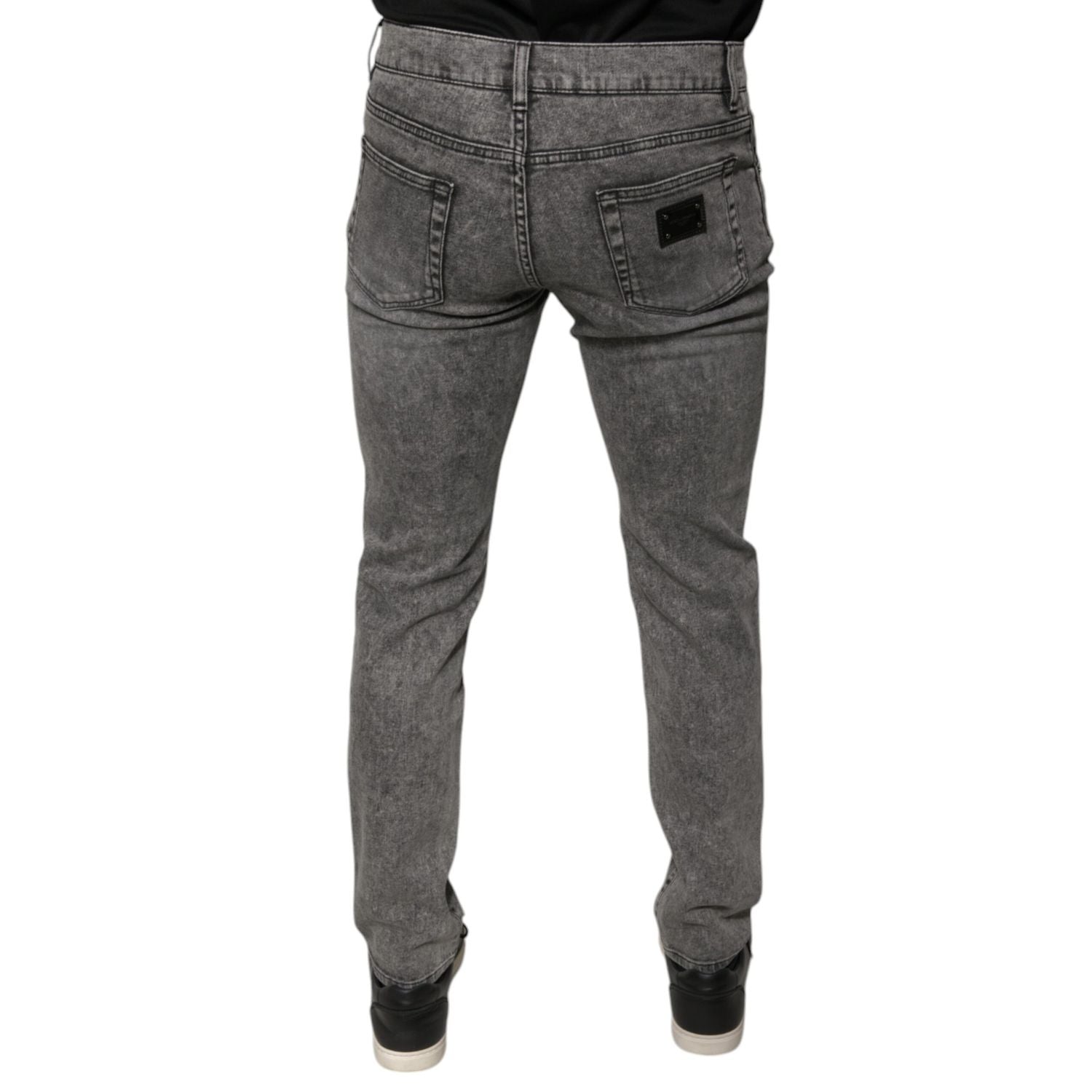 Dolce & Gabbana Gray Washed Cotton Skinny Denim Jeans