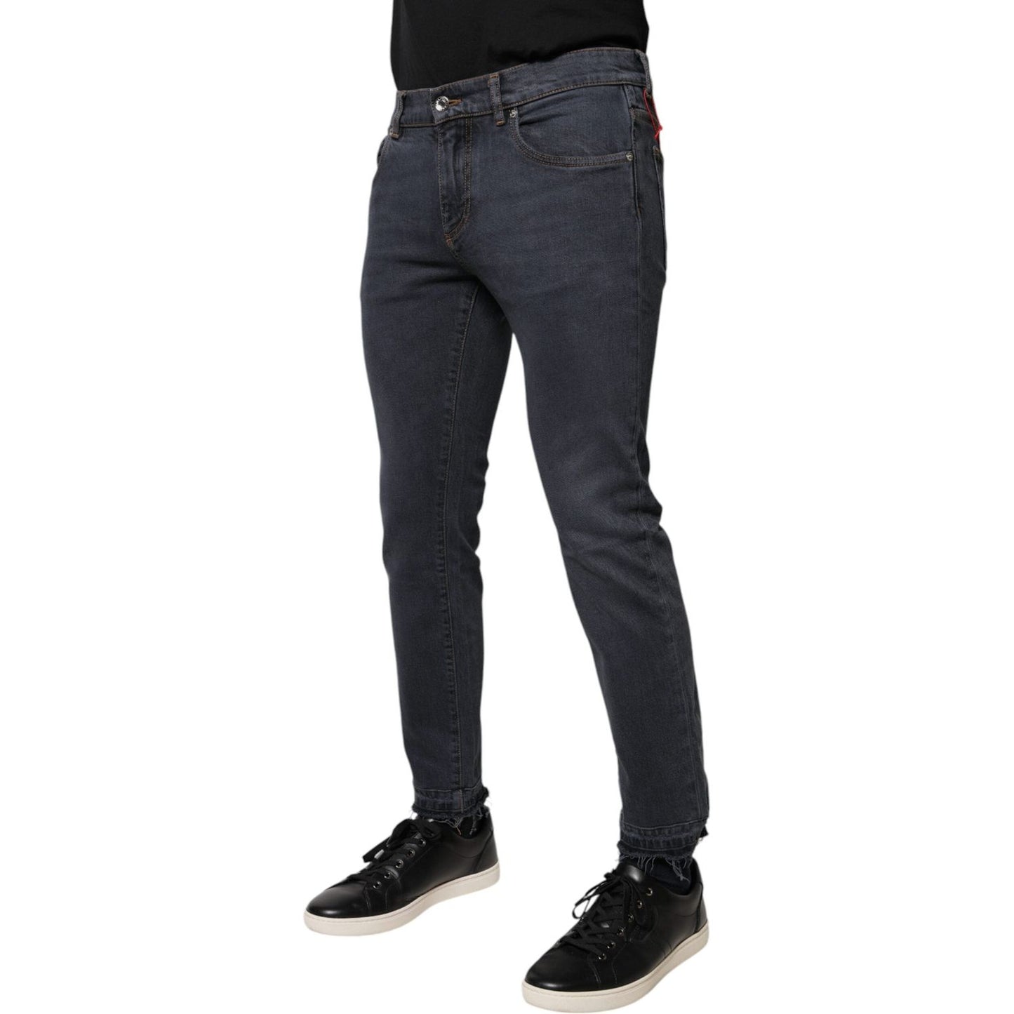 Dolce & Gabbana Dark Gray Cotton Skinny Denim Jeans PAN75885-48