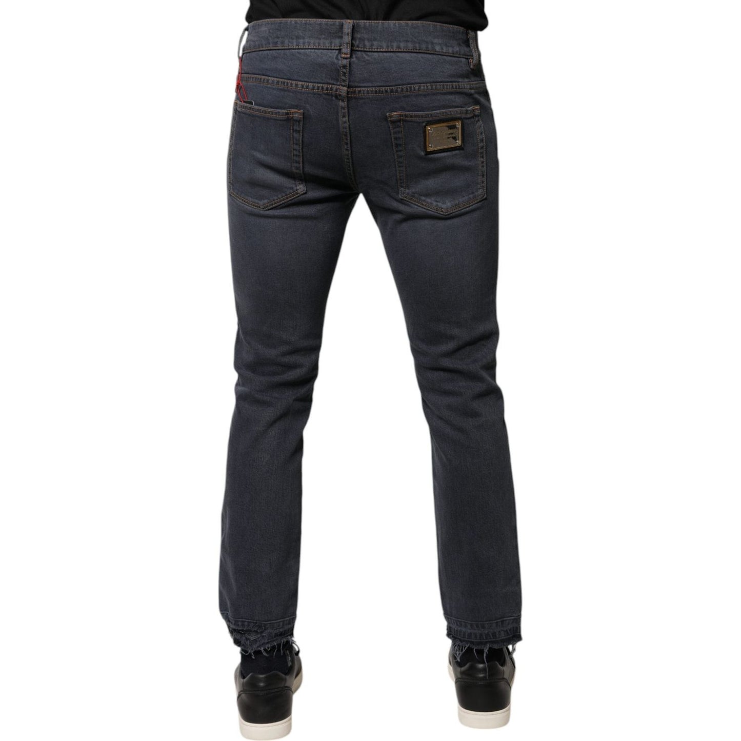 Dolce & Gabbana Dark Gray Cotton Skinny Denim Jeans PAN75885-48
