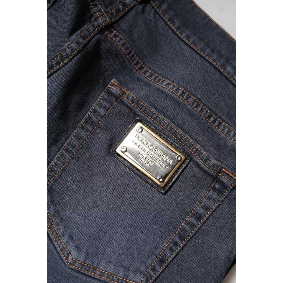 Dolce & Gabbana Dark Gray Cotton Skinny Denim Jeans