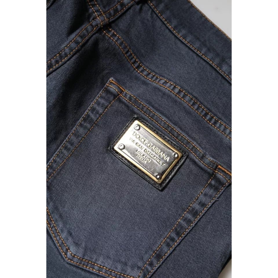 Dolce & Gabbana Dark Gray Cotton Skinny Denim Jeans PAN75885-48