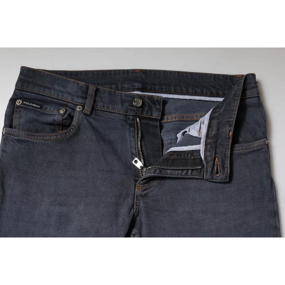 Dolce & Gabbana Dark Gray Cotton Skinny Denim Jeans PAN75885-48