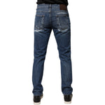 Dolce & Gabbana Blue Cotton Tattered Skinny Denim Jeans PAN75890-46