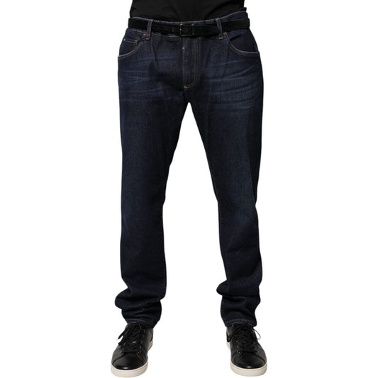 Dolce & Gabbana Dark Blue Cotton Skinny Denim Jeans PAN75931-58