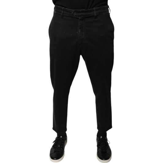Dolce & Gabbana Black HOUSTON Men Cropped Denim Jeans PAN75942-33