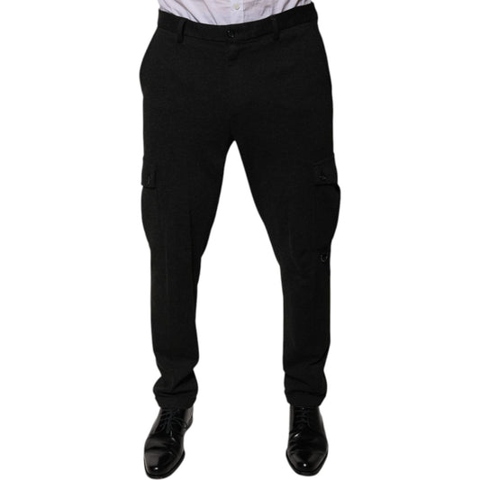 Dolce & Gabbana Black Viscose Cargo Men Casual Pants PAN76022-50