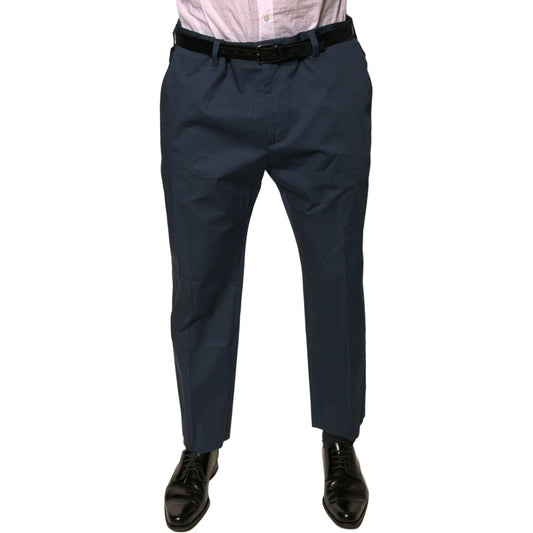 Dolce & Gabbana Blue Cotton Men Skinny Dress Pants PAN76076-56