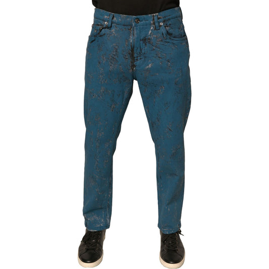 Dolce & Gabbana Blue Logo Cotton Stretch Skinny Denim Jeans PAN76092-48