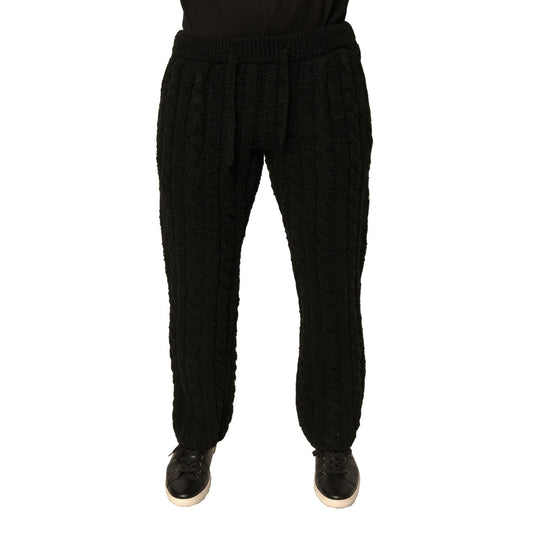 Dolce & Gabbana Black Wool Knitted Skinny Pants