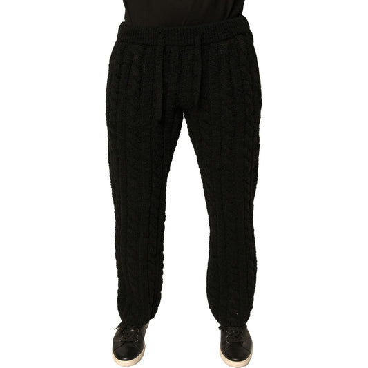 Dolce & Gabbana Black Wool Knitted Skinny Pants PAN76099-44