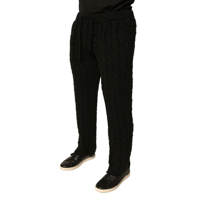 Dolce & Gabbana Black Wool Knitted Skinny Pants