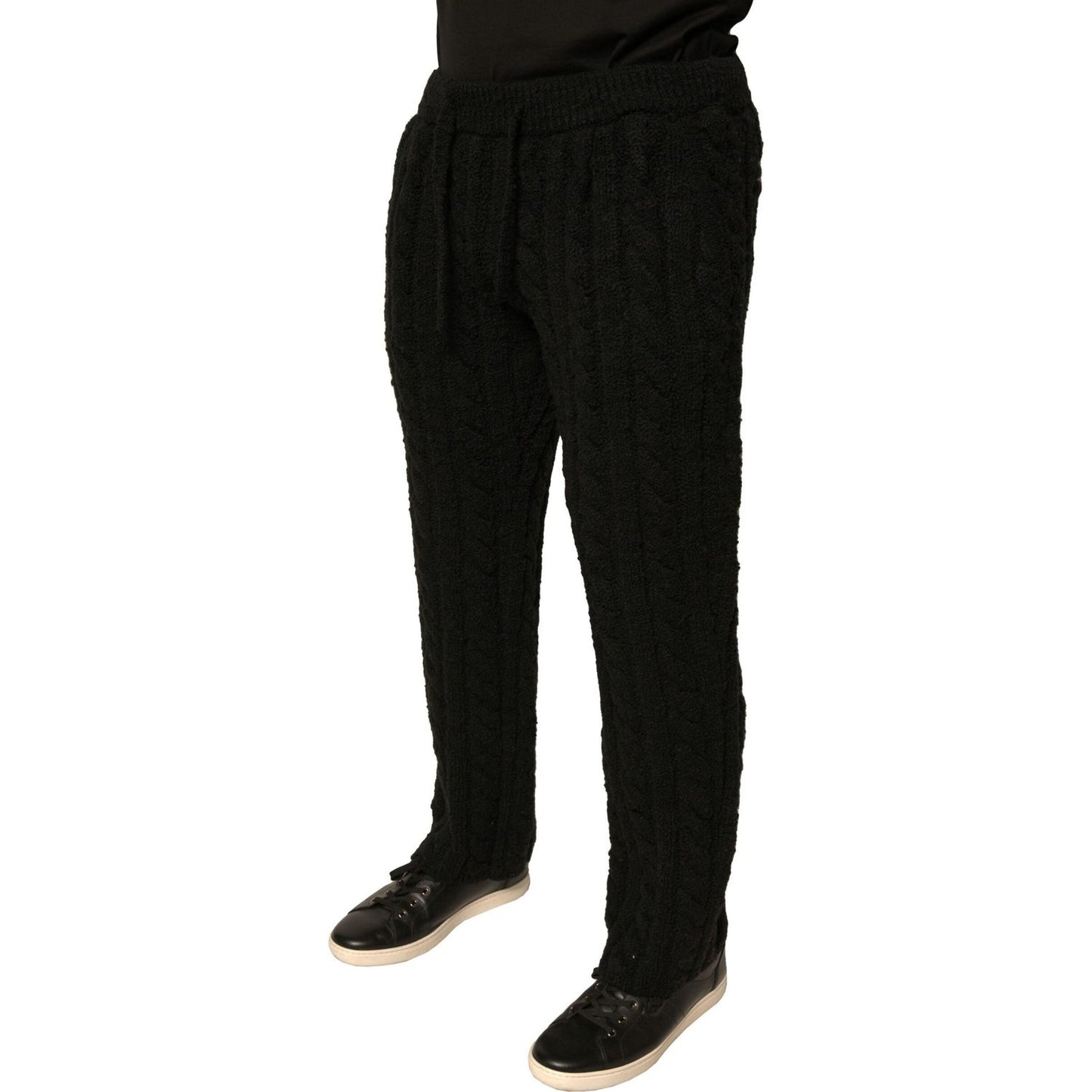 Dolce & Gabbana Black Wool Knitted Skinny Pants PAN76099-44
