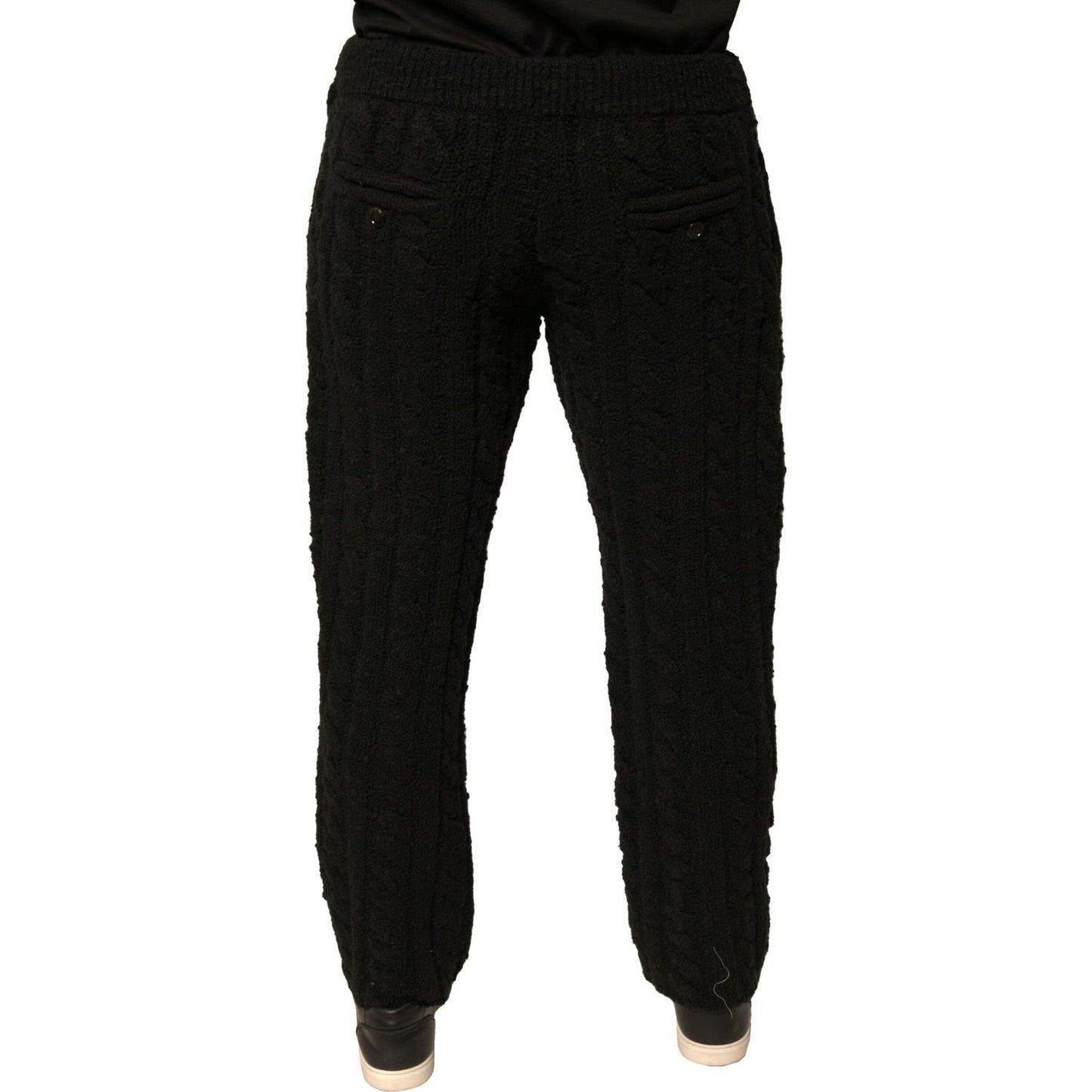 Dolce & Gabbana Black Wool Knitted Skinny Pants PAN76099-44
