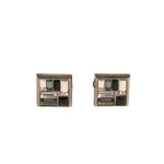 Dolce & Gabbana Silver Plated Brass Pin Crystal Cufflinks SMY10581