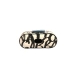 Dolce & Gabbana Black White Leather Scribble Embossed Logo Airpods Case