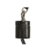 Dolce & Gabbana Black Leather Logo Silver Metal Strap Airpods Case