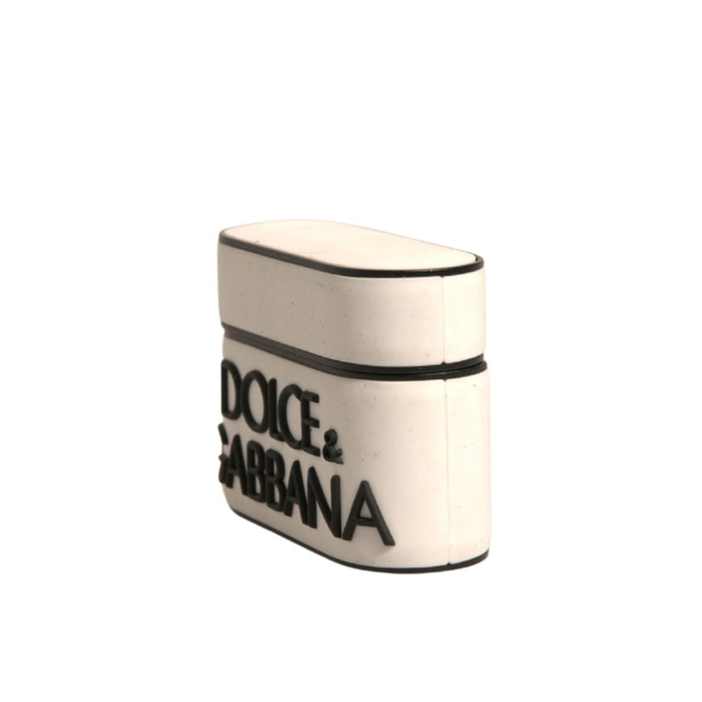 Dolce & Gabbana White PVC Embossed Logo Plaque Holder Airpods Case SMY10620