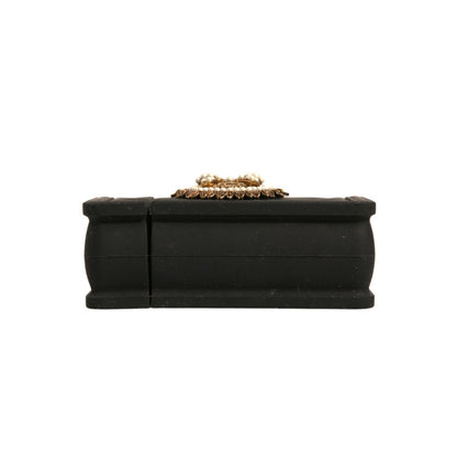 Dolce & Gabbana Black Silicone Devotion Heart Cover Hand Bag Airpod Case