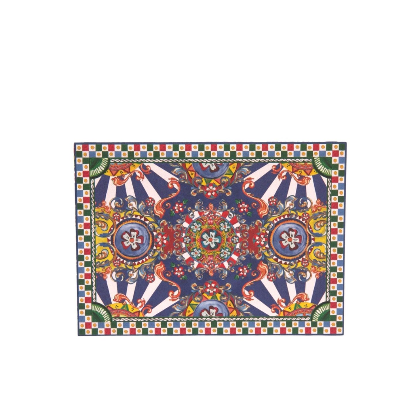 Dolce & Gabbana Multicolor Carretto Siciliano Envelope Post Card Holder