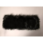 Dolce & Gabbana Black Fur Shoulder Collar Wrap Shawl Scarf MS7105