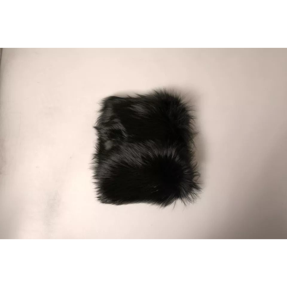 Dolce & Gabbana Black Fur Shoulder Collar Wrap Shawl Scarf
