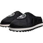 Dolce & Gabbana Black Nylon Quilted Logo Patch Sandals Slides Shoes MV6777-44