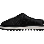 Dolce & Gabbana Black Nylon Quilted Logo Patch Sandals Slides Shoes MV6777-44