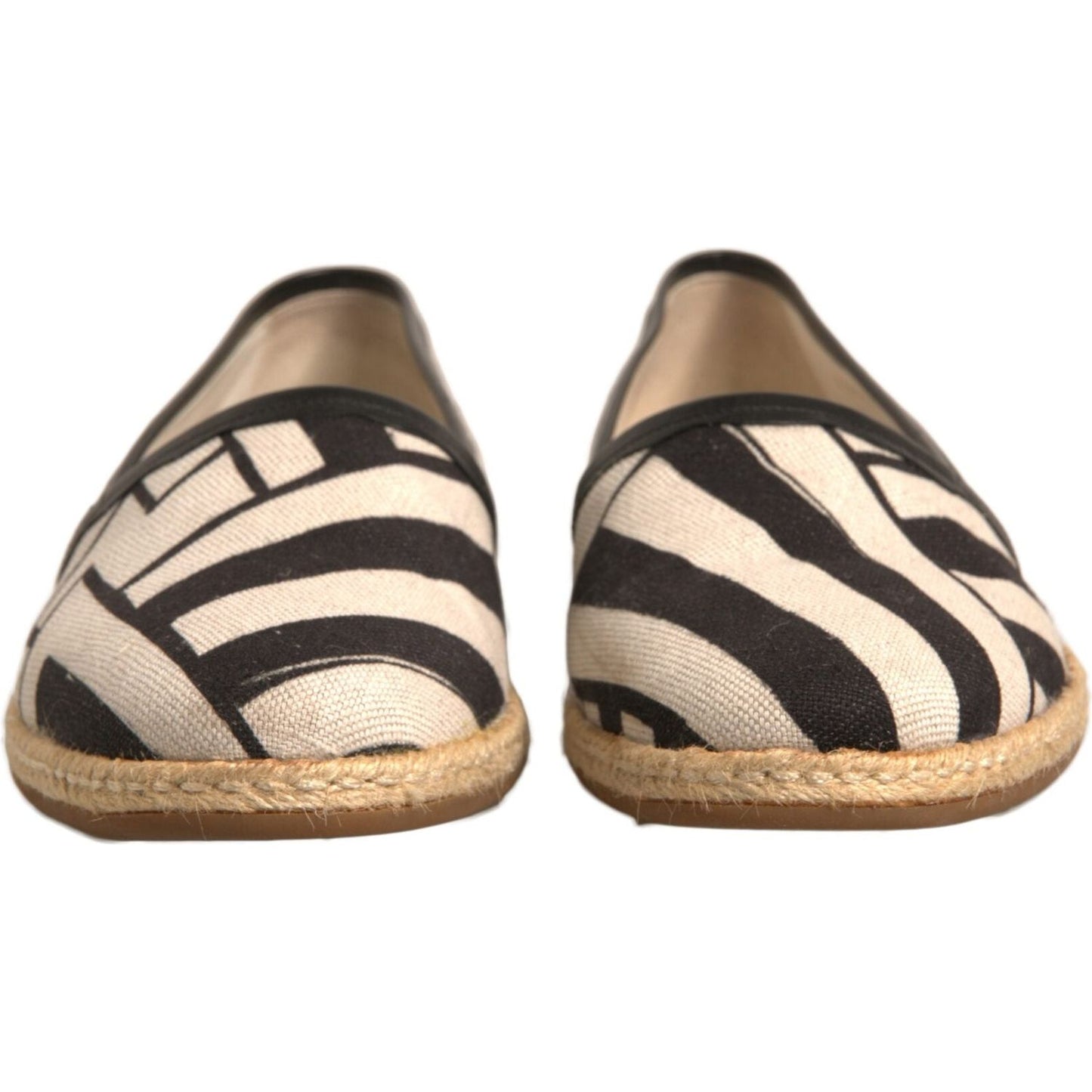 Dolce & Gabbana Black White Stripes Slip On Espadrille Shoes MV6824-42