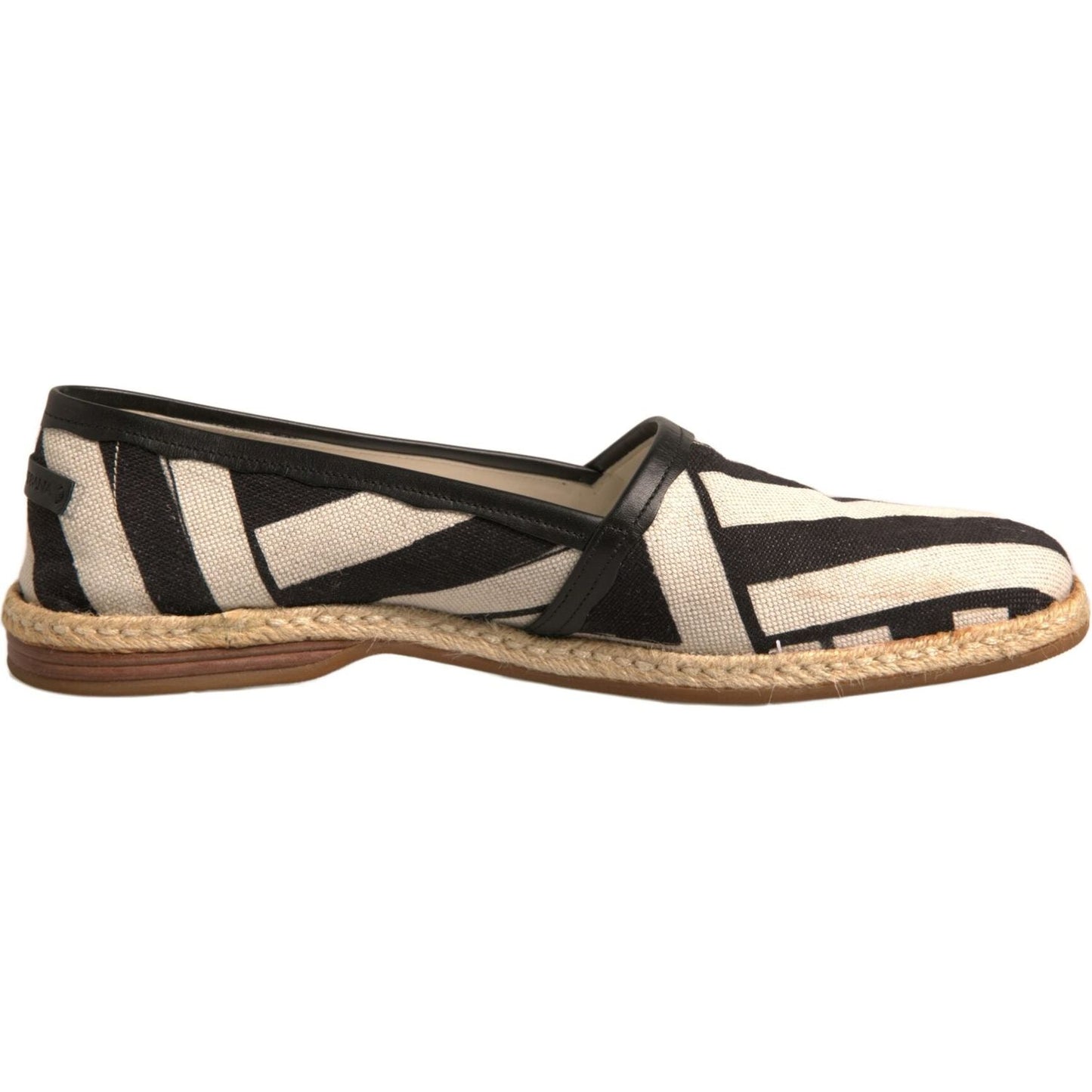 Dolce & Gabbana Black White Stripes Slip On Espadrille Shoes MV6824-42