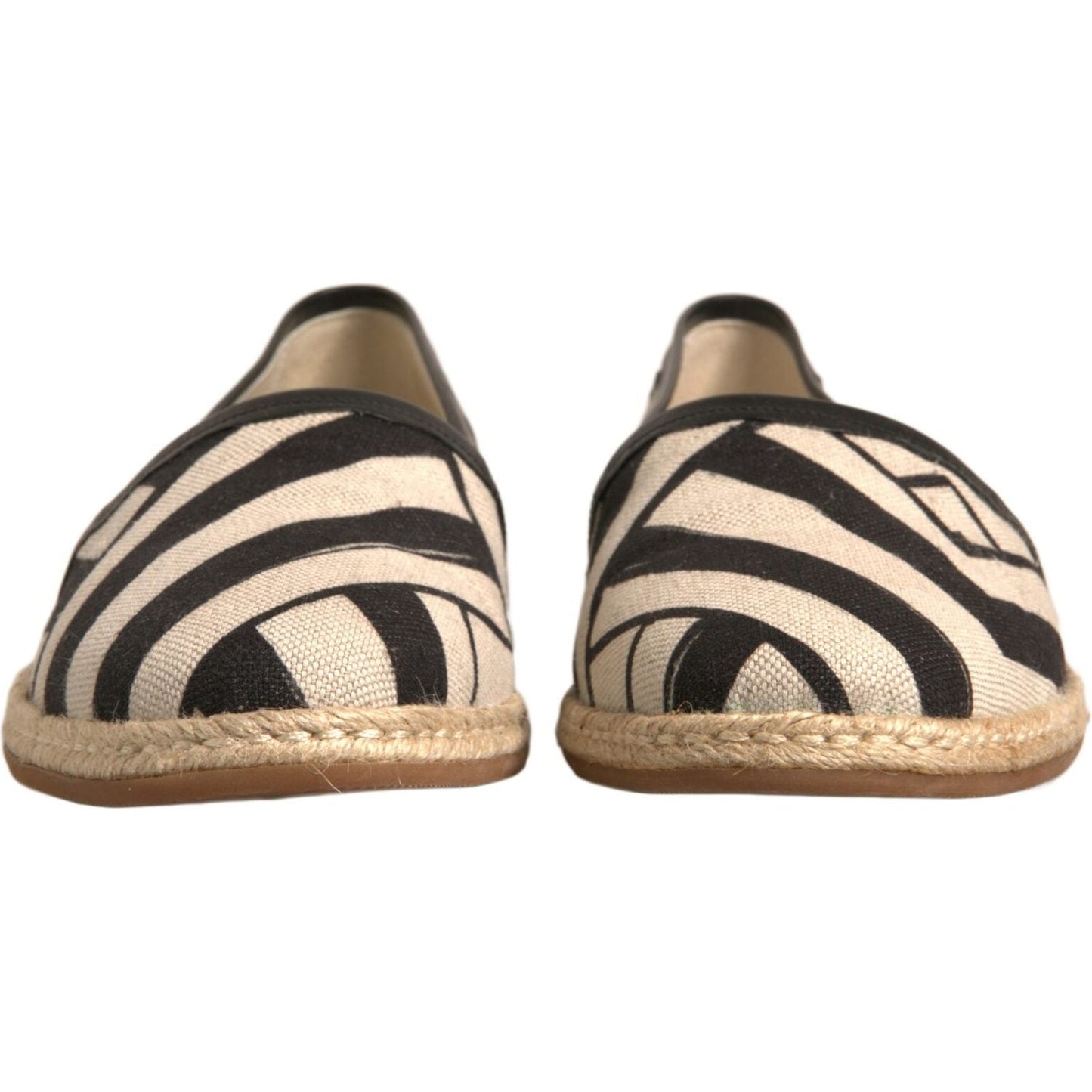 Dolce & Gabbana Black White Stripes Slip On Espadrille Shoes MV6825-42