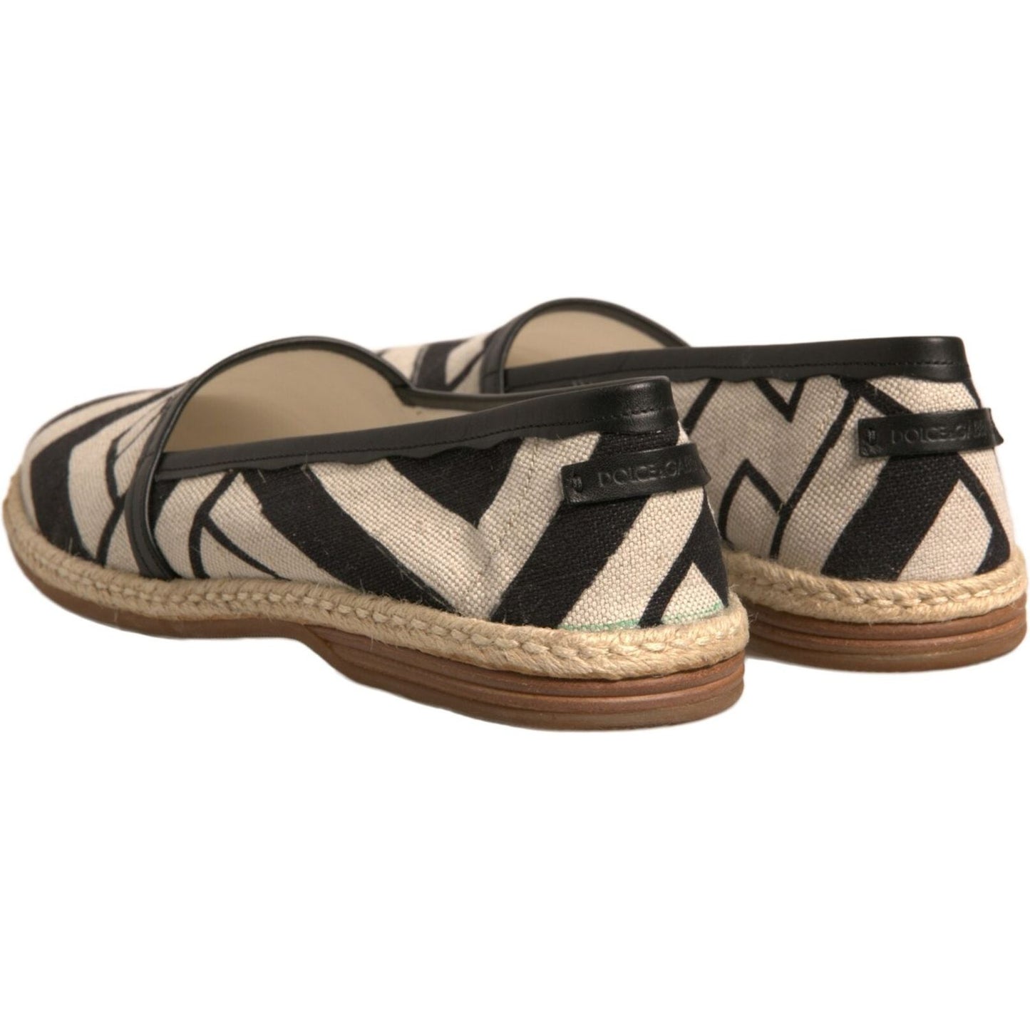 Dolce & Gabbana Black White Stripes Slip On Espadrille Shoes MV6825-42