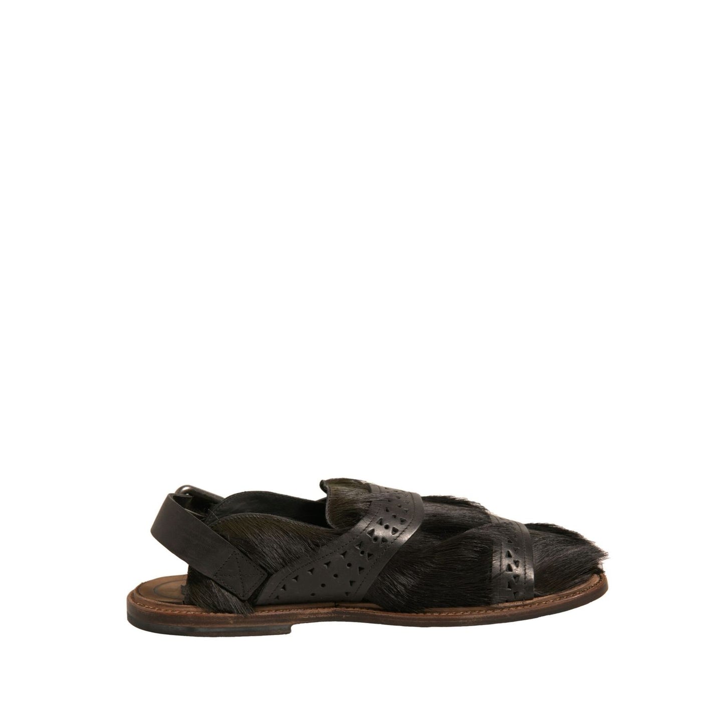 Dolce & Gabbana Green Gazelle Hair Leather Flats Sandals Shoes