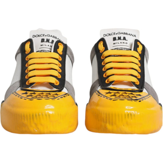 Dolce & Gabbana Multicolor Leather DNA Low Top Sneakers Shoes MV6657-39.5